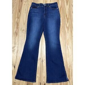 Wonderly Jeans Women's Size 12 High Rise Flare Dark Wash Denim Retro Boho Blue